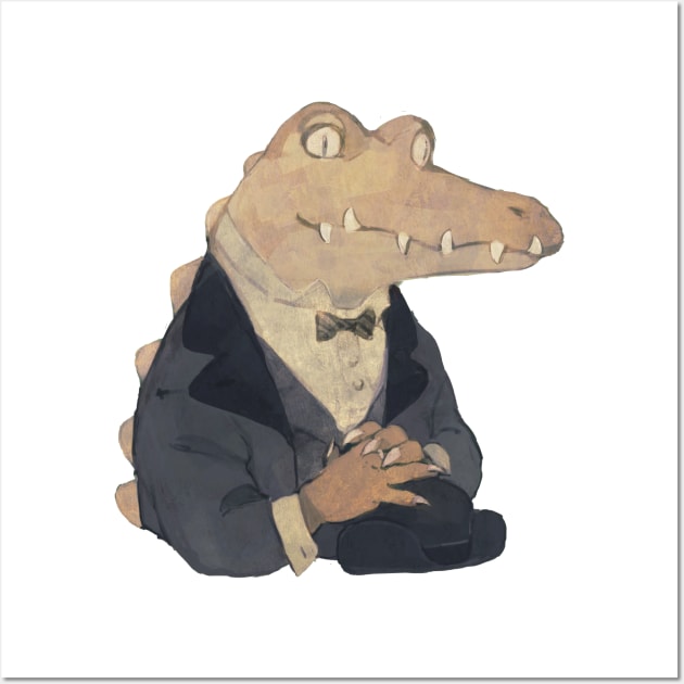 Crocodile gentleman Wall Art by rt0no